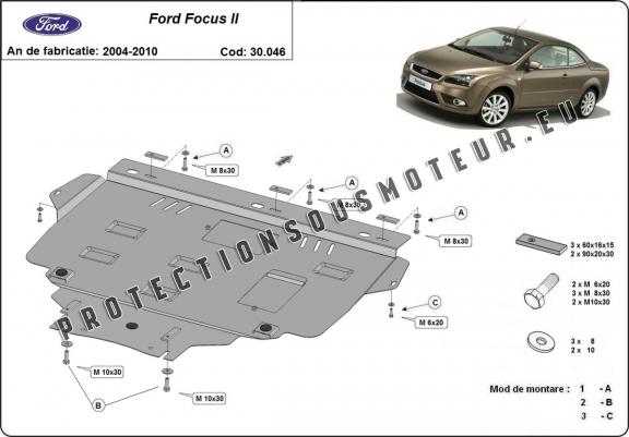 Protection sous moteur et de la boîte de vitesse Ford Focus 2