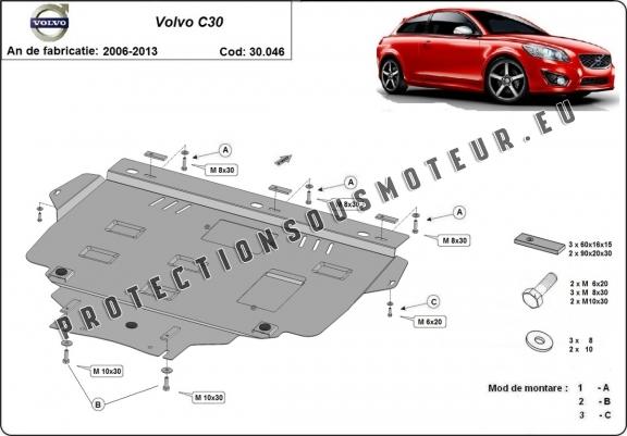 Protection sous moteur et de la boîte de vitesse Volvo C30