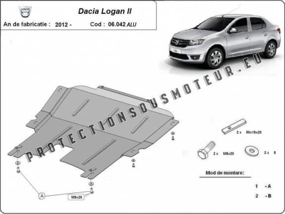 Protection sous moteur et de la boîte de vitesse DACIA LOGAN 2 - Aluminum