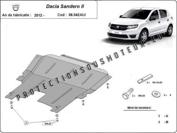 Protection sous moteur et de la boîte de vitesse DACIA  SANDERO 2 - Aluminum