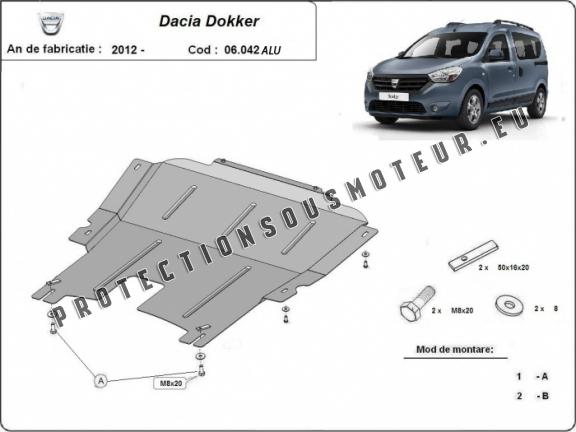 Aluminium protection sous moteur et de la boîte de vitesse DACIA DOKKER