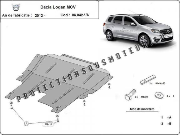 Protection sous moteur et de la boîte de vitesse DACIA LOGAN MCV - Aluminum