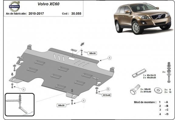 Protection sous moteur et de la boîte de vitesse Volvo XC60