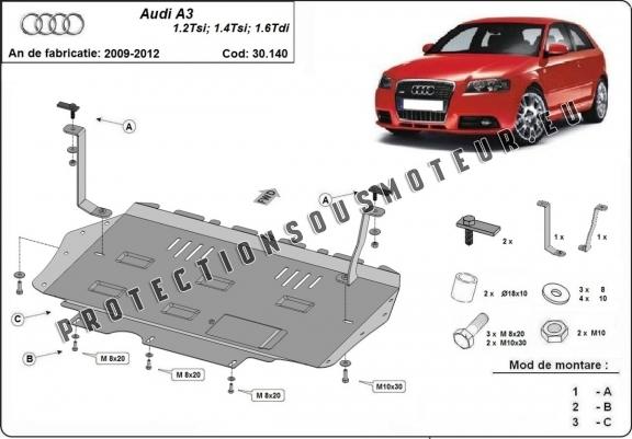 Protection sous moteur et de la boîte de vitesse Audi A3