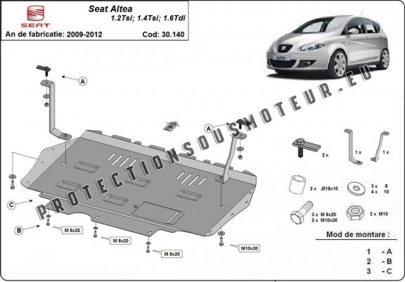 Protection sous moteur et de la boîte de vitesse Seat Altea