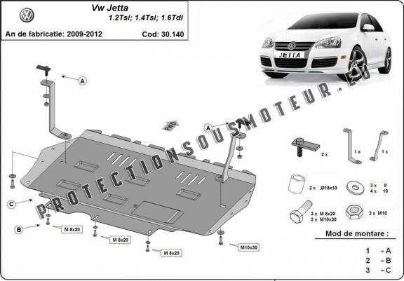 Protection sous moteur et de la boîte de vitesse VW Jetta