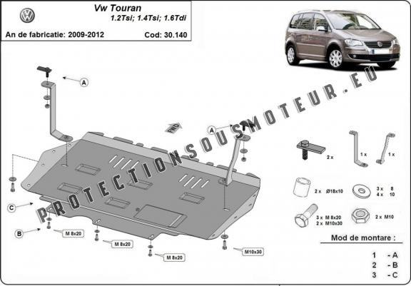 Protection sous moteur et de la boîte de vitesse Volkswagen Touran