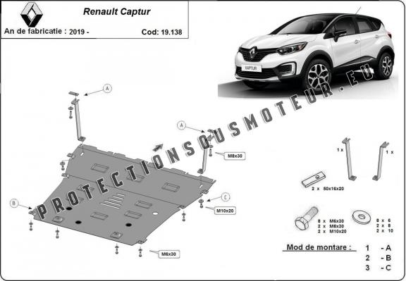 Protection sous moteur et de la boîte de vitesse Renault Captur