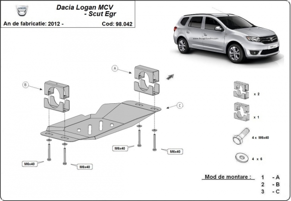 Protection sous système Stop&Go, EGR Dacia Logan MCV