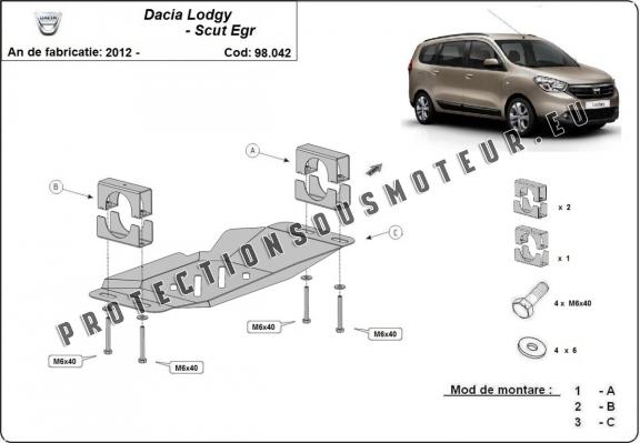 Protection sous système Stop&Go, EGR Dacia Lodgy