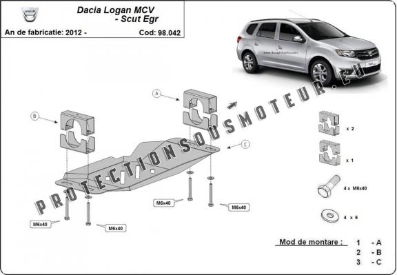 Protection sous système Stop&Go, EGR Dacia Logan MCV
