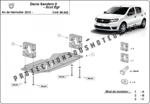 Protection sous système Stop&Go, EGR Dacia Sandero 2