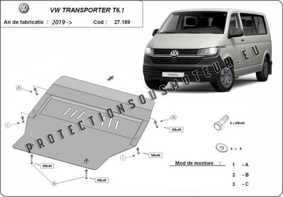 Protection sous moteur et de la boîte de vitesse Volkswagen Transporter T6.1