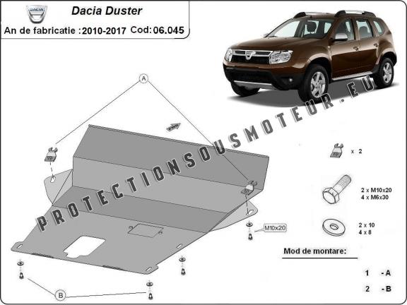 Protection sous moteur et de la boîte de vitesse Dacia Duster - 2,5 mm