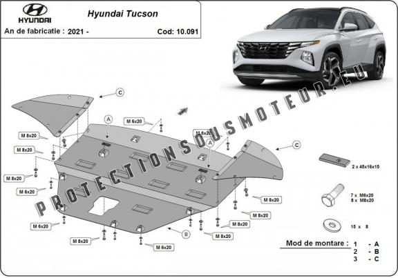 Protection sous moteur et de la boîte de vitesse Hyundai Tucson