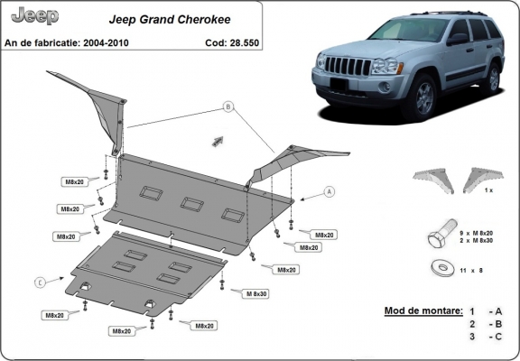 Protection sous moteur  Jeep Grand Cherokee