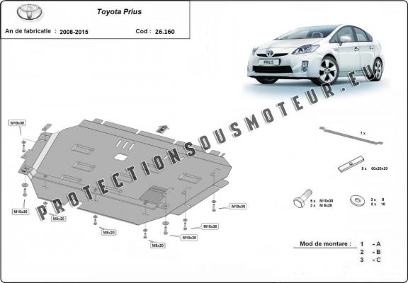 Protection sous moteur et de la boîte de vitesse Toyota Prius