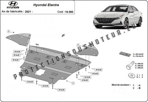 Protection sous moteur et de la boîte de vitesse  Hyundai Elantra