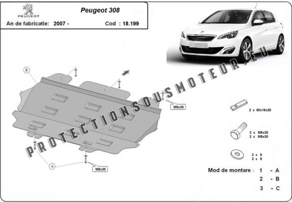 Protection sous moteur et de la boîte de vitesse Peugeot 308