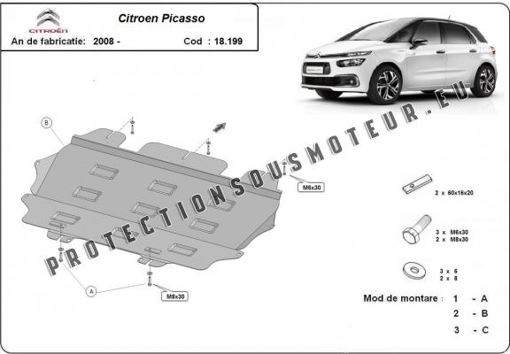 Protection sous moteur et de la boîte de vitesse Citroen C4 Picasso