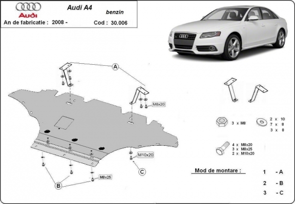 Protection sous moteur et de la radiateur Audi A4 B8 All Road petrol