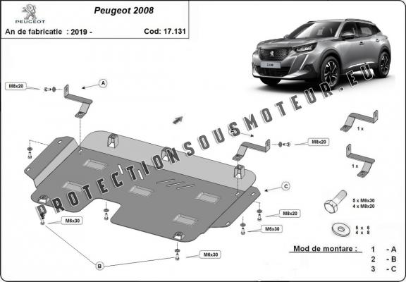 Protection sous moteur et de la boîte de vitesse Peugeot 2008