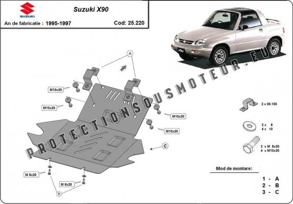 Protection sous moteur et de la radiateur Suzuki X90
