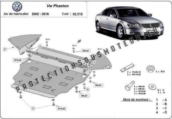 Protection sous moteur et de la boîte de vitesse Volkswagen Phaeton