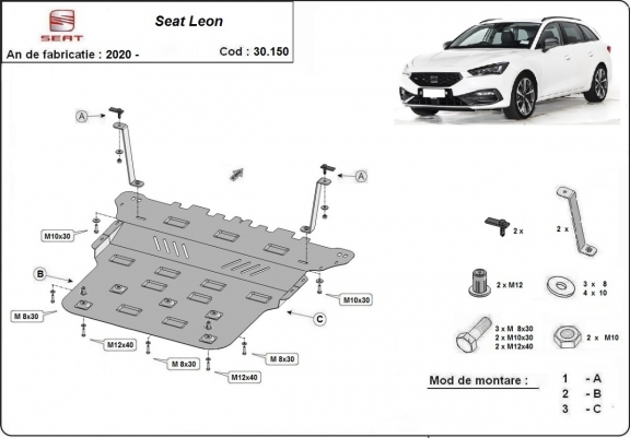 Protection sous moteur et de la boîte de vitesse Seat Leon Mk4
