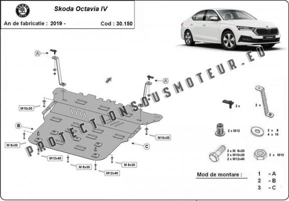 Protection sous moteur et de la boîte de vitesse Skoda Octavia 4