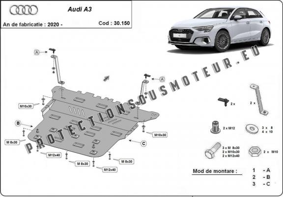 Protection sous moteur et de la boîte de vitesse Audi A3