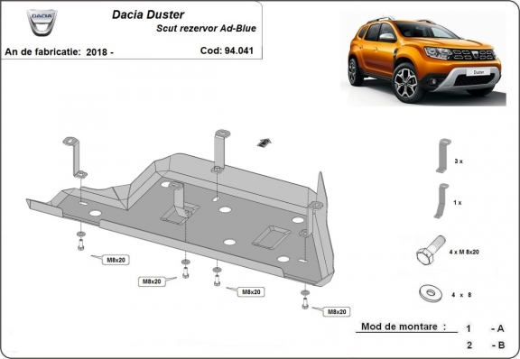 Protection réservoir AdBlue Dacia Duster