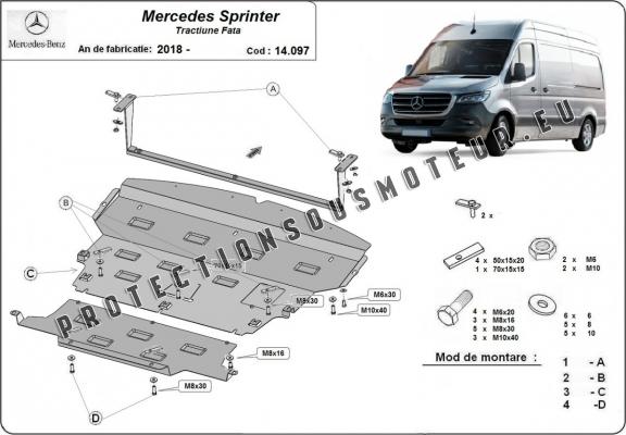 Protection sous moteur et de la radiateur Mercedes Sprinter-Traction 