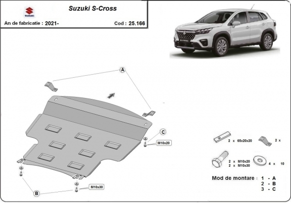 Protection sous moteur et de la boîte de vitesse Suzuki S-Cross
