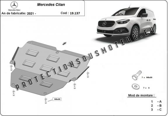 Protection sous moteur et de la boîte de vitesse Mercedes Citan