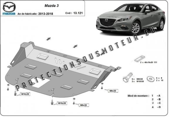 Protection sous moteur et de la boîte de vitesse Mazda 3