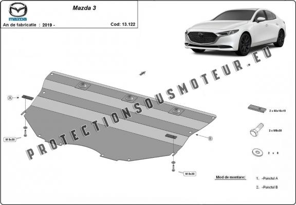 Protection sous moteur et de la boîte de vitesse Mazda 3