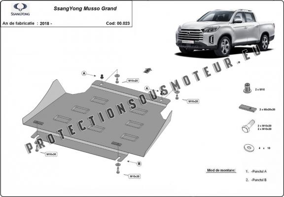 Protection de la boîte de vitesse Ssangyong Musso Grand