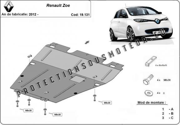 Protection sous moteur et de la boîte de vitesse Renault Zoe