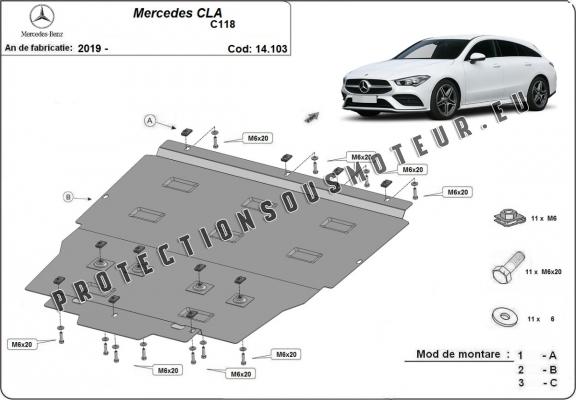 Protection sous moteur et de la boîte de vitesse Mercedes CLA C118