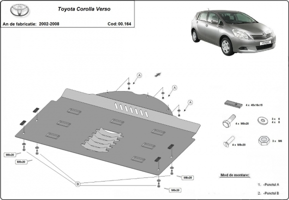 Protection convertisseur catalytique/cat lock Toyota Corolla Verso
