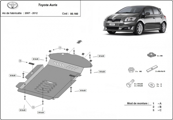 Protection convertisseur catalytique/cat lock Toyota Auris