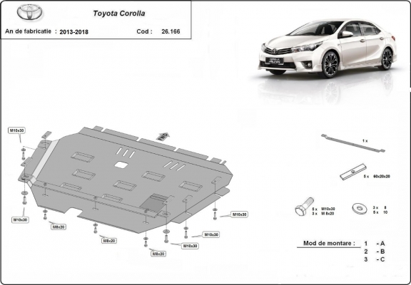Protection Sous Moteur Toyota Corolla
