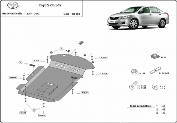 Protection convertisseur catalytique/cat lock Toyota Corolla