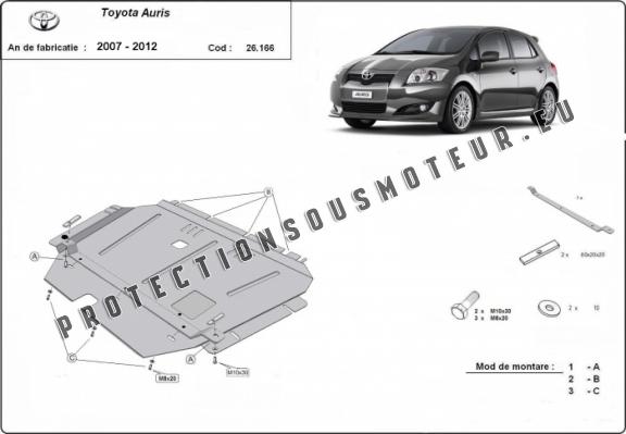 Protection sous moteur et de la boîte de vitesse Toyota Auris