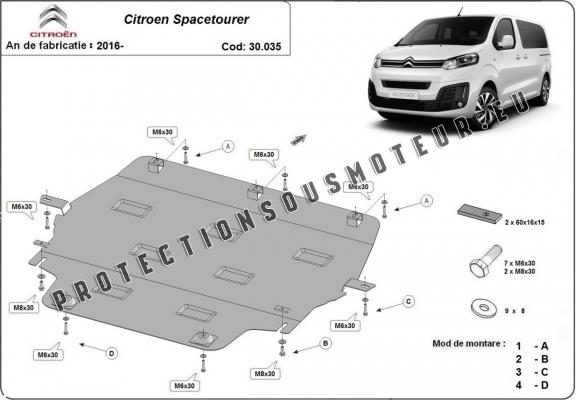 Protection sous moteur et de la boîte de vitesse Citroen Spacetourer