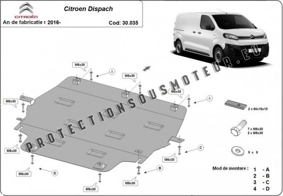 Protection sous moteur et de la boîte de vitesse Citroen Dispatch