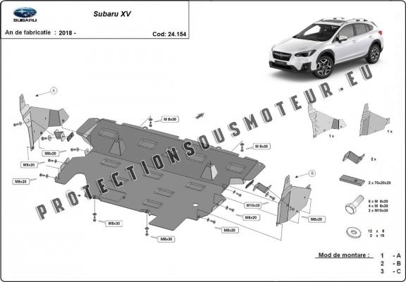 Protection sous moteur et de la radiateur  Subaru XV