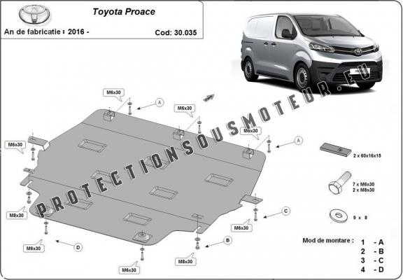 Protection sous moteur et de la boîte de vitesse Toyota Proace