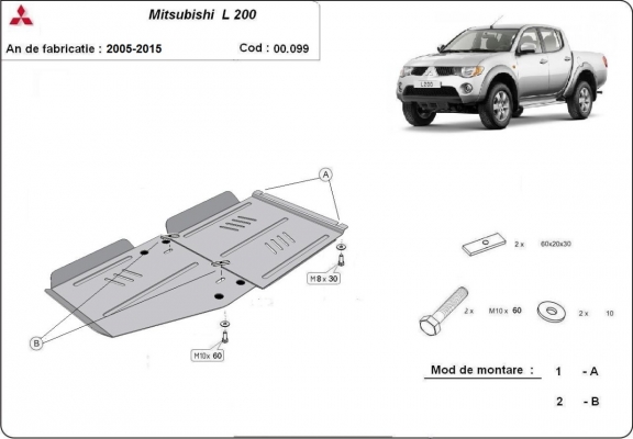 Protection de la boîte de vitesse Mitsubishi L 200